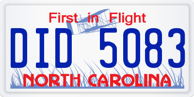 NC license plate DID5083