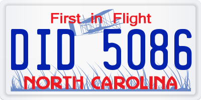 NC license plate DID5086