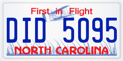 NC license plate DID5095