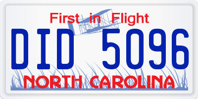 NC license plate DID5096