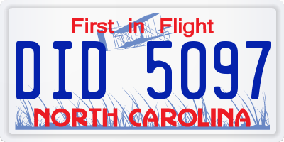 NC license plate DID5097
