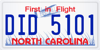 NC license plate DID5101