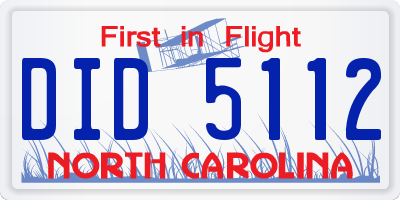 NC license plate DID5112