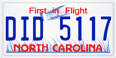 NC license plate DID5117