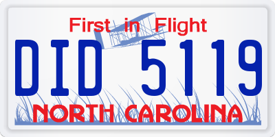 NC license plate DID5119