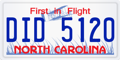 NC license plate DID5120