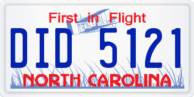 NC license plate DID5121