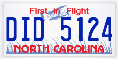 NC license plate DID5124