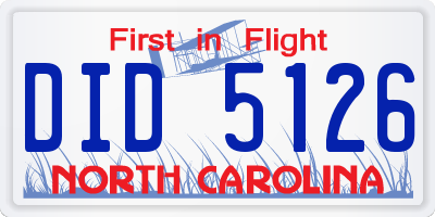 NC license plate DID5126