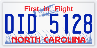 NC license plate DID5128