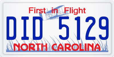 NC license plate DID5129