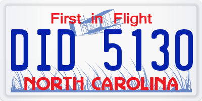 NC license plate DID5130