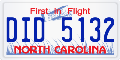 NC license plate DID5132