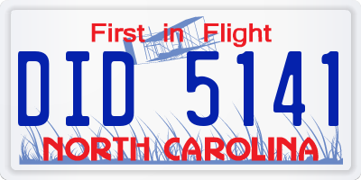NC license plate DID5141