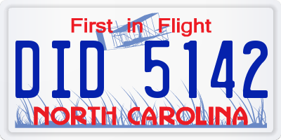 NC license plate DID5142