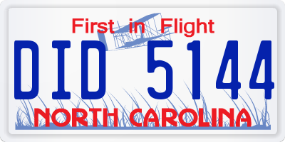 NC license plate DID5144