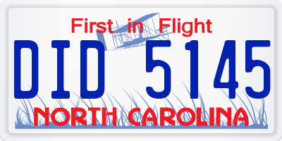 NC license plate DID5145