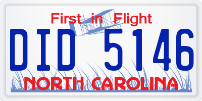 NC license plate DID5146