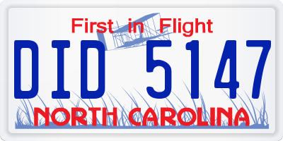 NC license plate DID5147
