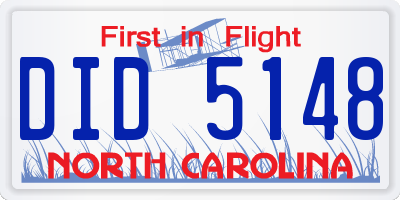 NC license plate DID5148