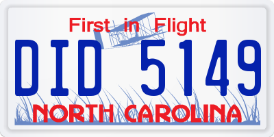 NC license plate DID5149