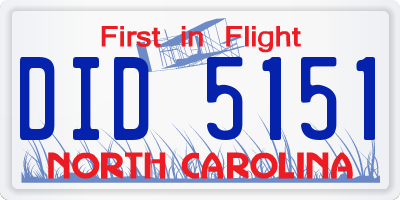 NC license plate DID5151