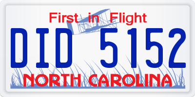 NC license plate DID5152