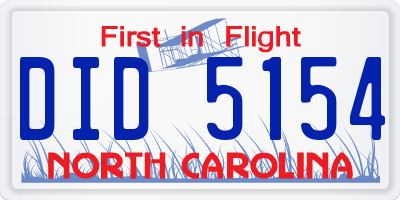 NC license plate DID5154