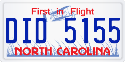 NC license plate DID5155