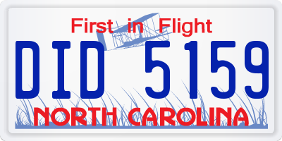 NC license plate DID5159