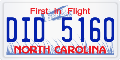NC license plate DID5160