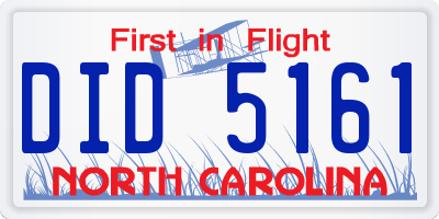 NC license plate DID5161