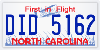 NC license plate DID5162