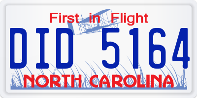 NC license plate DID5164