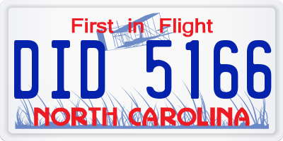 NC license plate DID5166