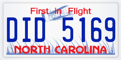 NC license plate DID5169