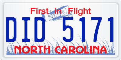 NC license plate DID5171