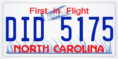 NC license plate DID5175