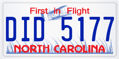 NC license plate DID5177