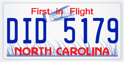 NC license plate DID5179