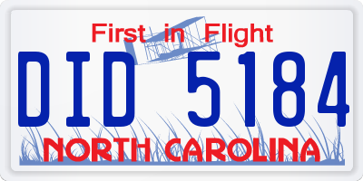 NC license plate DID5184
