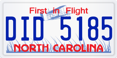 NC license plate DID5185