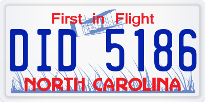 NC license plate DID5186