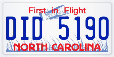 NC license plate DID5190