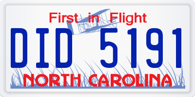 NC license plate DID5191
