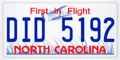 NC license plate DID5192