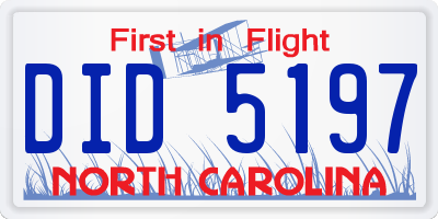 NC license plate DID5197