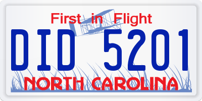 NC license plate DID5201
