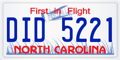 NC license plate DID5221