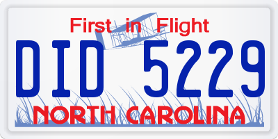NC license plate DID5229